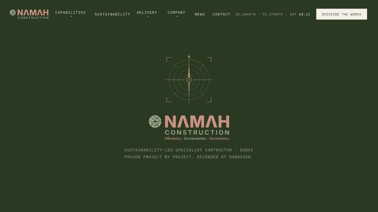 NAMAH Construction public website